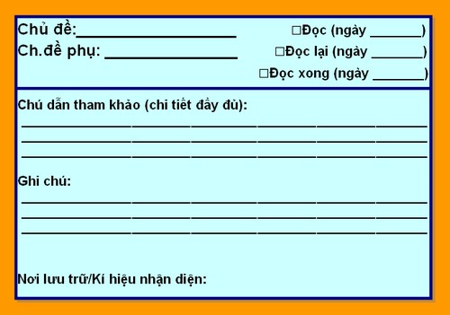 Phiếu danh mục tham khảo