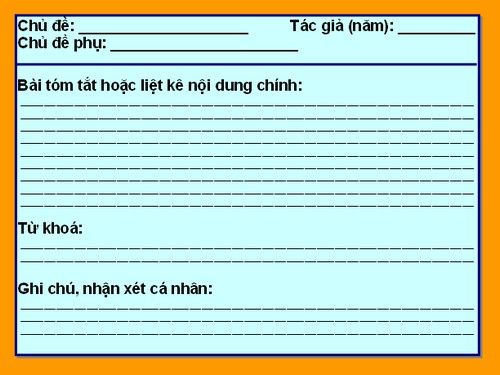 Phiếu tóm tắt