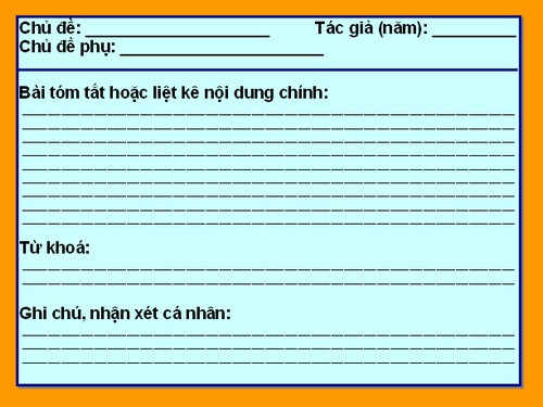 Phiếu tóm tắt